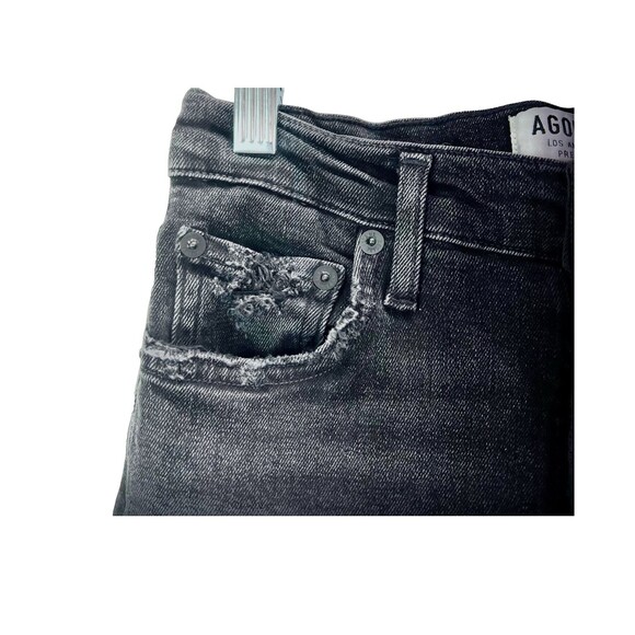 Agolde Sophie High Rise Skinny Crop Black Jeans SZ 26 Distressed Ripped Hem - Picture 4 of 10